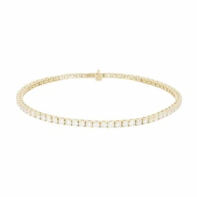 Lab-Created Diamond Tennis Bracelet 9ct Yellow Gold 3.04cts Diamonds LGD068 - Image 1 of 4