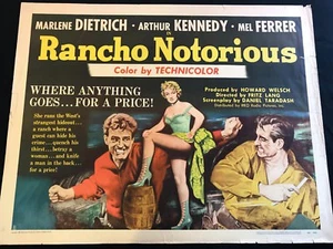 RANCHO NOTORIOUS original U.S HALF SHEET 22X28 MARLENE DIETRICH STYLE B - Picture 1 of 1