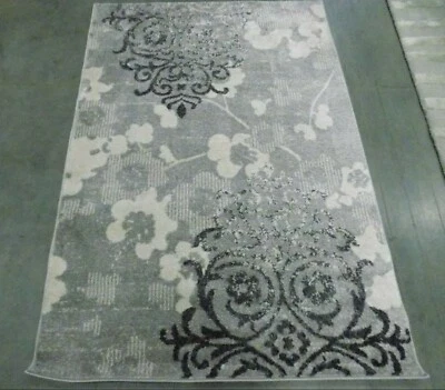 Alfombra manchada PLATA/MARFIL 4' X 6', precio reducido 1172578353 ADR114B-4 Foto 1 de 4