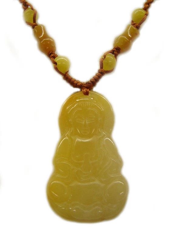 Yellow Jade Kuan Yin Necklace - Image 1 of 1