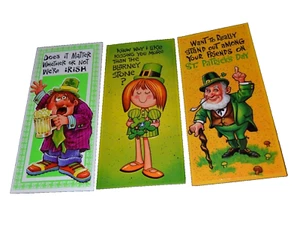 Tarjetas de felicitación del día de San Patricio sin usar por United Card Co. DIVERTIDAS 3 de colección en relieve - Imagen 1 de 3