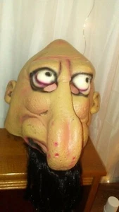 Vintage Scary Old Man Big ๐ Mask New no tag Halloween Mask Adult Old stock - Picture 1 of 5