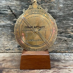 Antique Brass Handcrafted Astrolabe Armillary Vintage Astronomy Device W/ Base - Picture 1 of 7