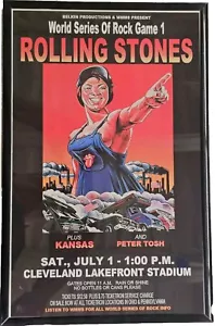 Póster enmarcado de The Rolling Stones, Serie Mundial de Rock Cleveland Stadium - Imagen 1 de 2