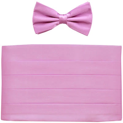 NEW in box Men's formal 100% SILK Cummerbund, bowtie set solid LILAC wedding  - Image 1 of 3