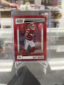 SKYY MOORE 2022 PANINI SCORE RED DOTS SP #'D /499 CHIEFS RC WR #391