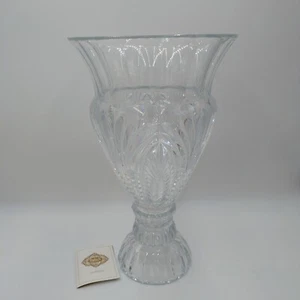 Godinger Shannon Shell Vase 24% Lead Crystal 16" in Box - Picture 1 of 7