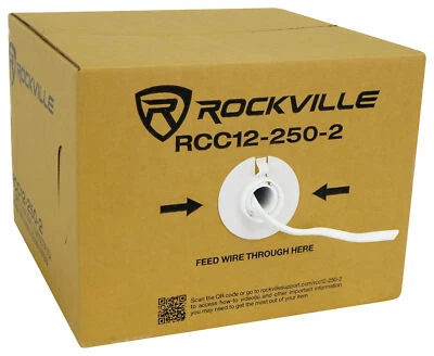 Rockville RCC12-250-2 CL2 Rated 12 AWG 250' CCA Speaker Wire In Wall Ceiling 70V - Image 1 of 3