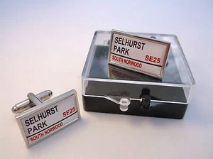 CRYSTAL PALACE ROAD BADGE STREET SIGN MENS CUFFLINKS GIFT - Picture 1 of 1