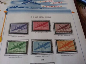 Gesamte WW II 1941-44 Luftpost Serie U.S Porto 6 C bis 50 C &1944 8 Cent postfrisch! - Bild 1 von 12