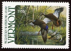 SC# VT3 - 1988 Vermont - Migratory Waterfowl Stamp - Black Duck