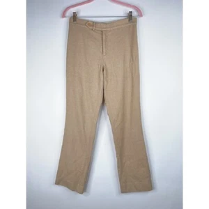 Ralph Lauren Black Label Wool Pants Tan Lined Vintage 90s Y2K USA Neutral Size 6 - Picture 1 of 14