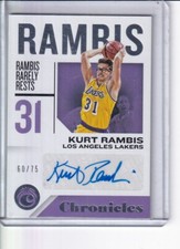 2018-19 KURT RAMBIS PANINI CHRONICLES SIGNATURES AUTO #CS-KR 60/75