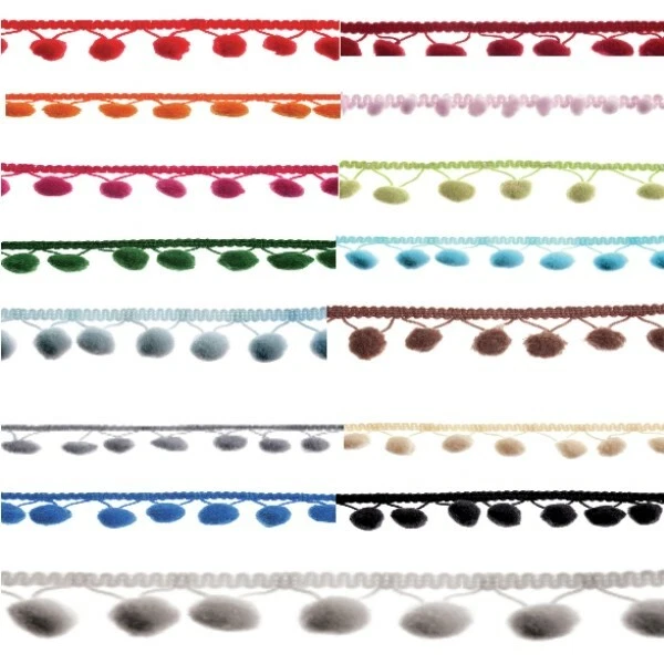 20mm Pom Pom Trim Fringe Bobbles Balls Craft Lace Sewing Accessories - Image 1 of 1