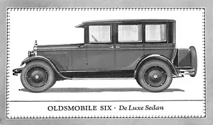 ANTIQUE AUTO, OLDSMOBILE SIX DE LUXE SEDAN, VINTAGE POSTCARD (G235) - Picture 1 of 2