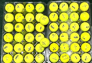 50 BRIGHT YELLOW GOLF BALLS HIGH VISIBILITY ASSORTED BRANDS 5A AAAAA 4A VALUE!! - Picture 1 of 2