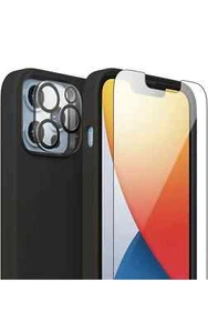 For iPhone 13 Pro Shockproof Clear Case + Screen Protector Black - Picture 1 of 6