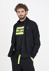 BLAUER Felpe Uomo Nero ZIP Felpa da uomo nera con patch logo sulla manica Primav