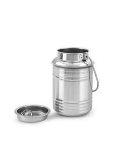 Stainless Steel Milk Storage Can with Lid Oil Ghee Can Dolchi Milk Barrel 3 Ltr - Picture 1 of 3