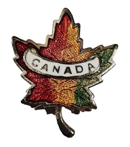 Vintage Canada Maple Leaf Souvenir Tourist Lapel Pin Brooch Silver Toned - Picture 1 of 8