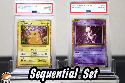 PSA10 PIKACHU CLL 008/032 MEWTWO CLK014/032 SQ set Japaneae Pokemon Card Classic - Image 1 of 4