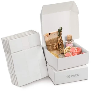 Karton Geschenkboxen Weiß (50 Stk) – Schachteln 12 x 12 x 5cm Pappschachteln mit - Bild 1 von 8
