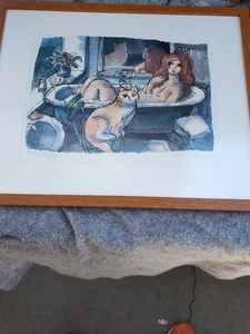 michael leu art Cat Print Number 271 Out Of 445 Beautiful Cat Print 15 In By 11 - Picture 1 of 20