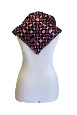 AS5# LANVIN Paris Bufanda de Seda Geométrica Rosa Negro Naranja Vintage Mod Cuadrado Foto 1 de 4