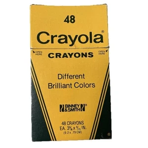 Vintage Crayola Crayons Box of 48 Binney & Smith Retired Colors Used - Picture 1 of 7