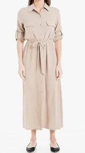 Maxi camicia donna Max Studio beige manica a rotolo utility taglia S - Foto 1 di 10