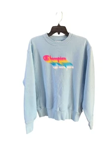 Champion Herren Größe Medium hellblau Sweatshirt Rundhalsausschnitt Spruch Reverse Weave - Bild 1 von 4