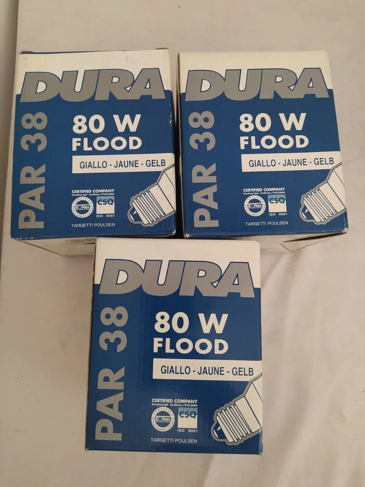 DURA LAMP PAR38 80W FLOOD E27-230V Cod. 00854 Giallo (Sped.Veloce) - Immagine 1 di 1