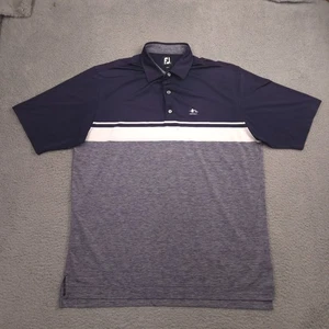 FootJoy FJ Golf Polo Shirt Men’s 2XL Blue White Pinecrest Stripe Perf Stretch - Picture 1 of 9