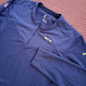 Maglione Seattle Seahawks Nike OnField NFL 1/4 Zip DriFit Uomo XXL Maglione Blu - Foto 1 di 9