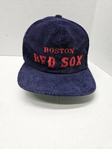 Cappello da baseball vintage anni 90 MLB Boston Red Sox in velluto a coste con schienale a scatto supercap blu - Foto 1 di 6