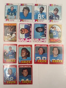 Lote de 14 tarjetas de los Baltimore Colts 1970-1973 Norm Bulaich Rick Volk Dan Sullivan - Imagen 1 de 9