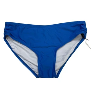 Calvin Klein Shirred Side Mid Rise Bikini Bottom Size XXL Palace Blue New - Picture 1 of 5
