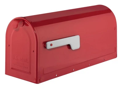 Architectural Mailboxes 7600R MB1 Post Mount Mailbox - Red with Silver Flag USA - Image 1 of 4