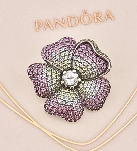 LIMITED EDITION New Pandora Sparkling Glorious Bloom Pendant&Brooch 397081NRPMX - Picture 1 of 8