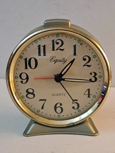 Vintage Wind-Up Quartz Alarm Clock by Equity 4.5" x 4.25" - Picture 1 of 7
