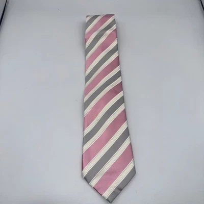 Corbata colección Trump Signature rosa gris a rayas  Foto 1 de 4