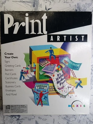 Maxis Print Artist 1994 Windows 3.1 3.5" Floppy Big Box Software - Image 1 of 4