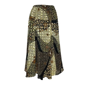 Falda Midi Boho Patchwork Mujer Grande Fluida Transparente Hada Terrosa Leopardo Floral - Imagen 1 de 8