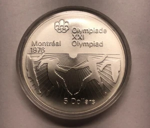 1976 $5 Canadian Canada Olympic Silver Coin .925% Silver - Picture 1 of 3