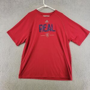 Real Salt Lake Shirt Mens 2XL XXL Red Adidas Short Sleeve T Shirt MLS Soccer