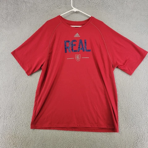 Real Salt Lake Shirt Mens 2XL XXL Red Adidas Short Sleeve T Shirt MLS Soccer Cover