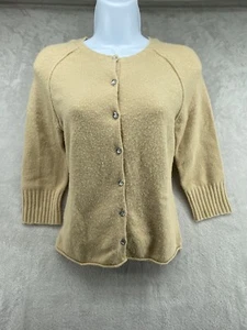 Levi's Women's Medium Beige Sweater 3/4 Sleeve Acrylic/Wool Blend Cardigan EUC - Picture 1 of 15