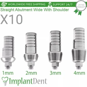 10x Protesi Dentale Spalla Dritta Piattaforma Larga Titanio Int Esagonale 2,42mm - Foto 1 di 4