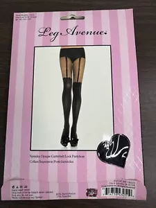 Leg Avenue Garterbelt Look Pantyhose One Size 90-160 Lbs Style 7305 - Picture 1 of 2