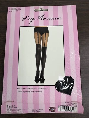 Leg Avenue Garterbelt Look Pantyhose One Size 90-160 Lbs Style 7305 - Image 1 of 2